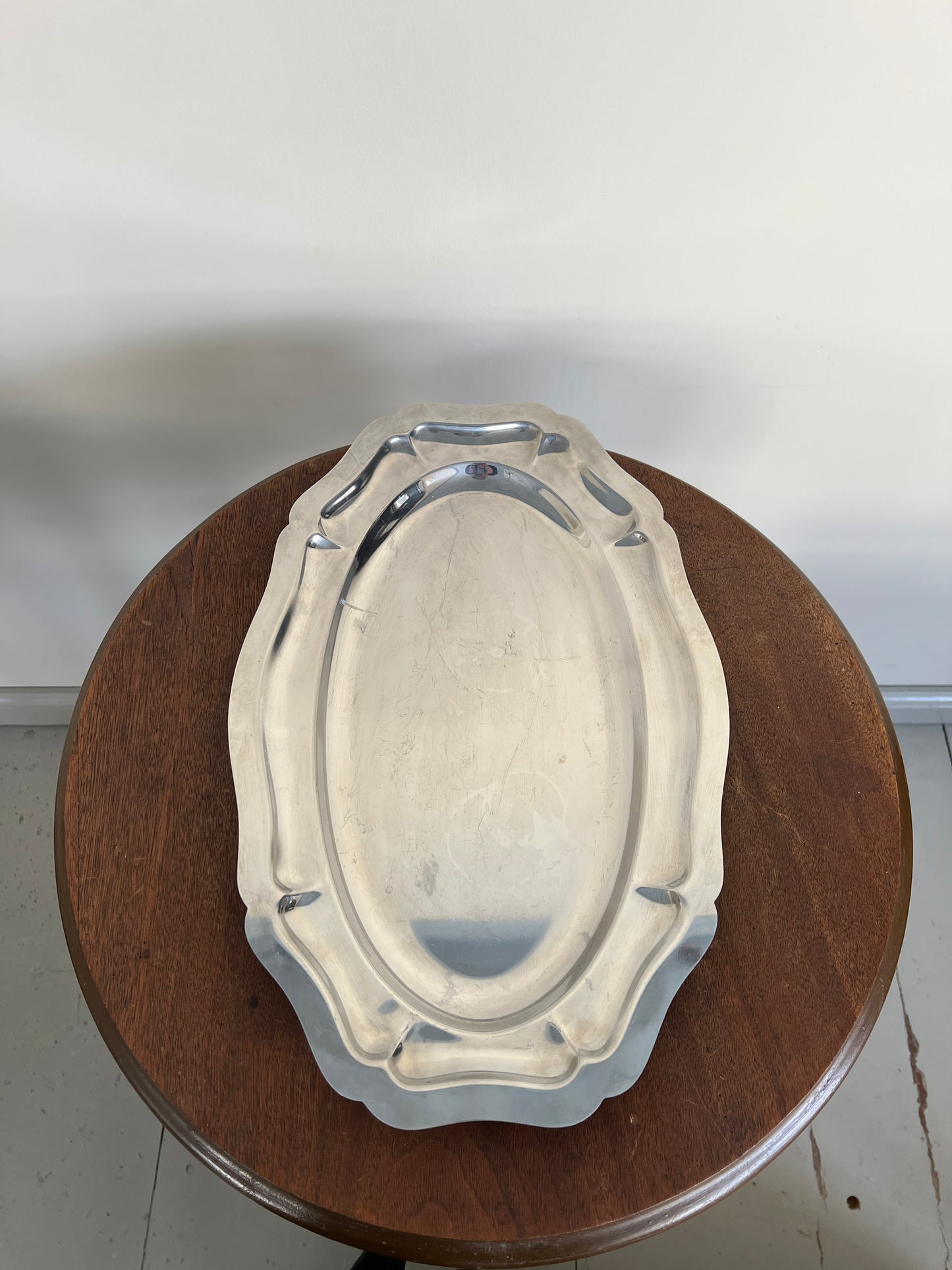 A Large French Vintage Tray in Stainless Steel
