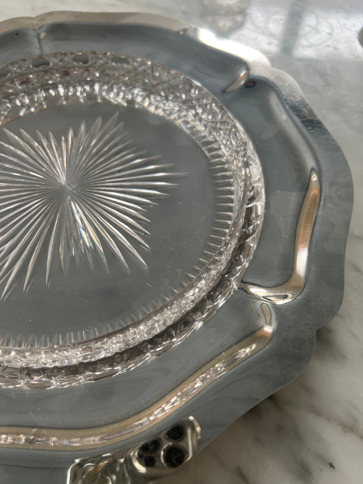 French Stainless Steel Tray with Glass Dish