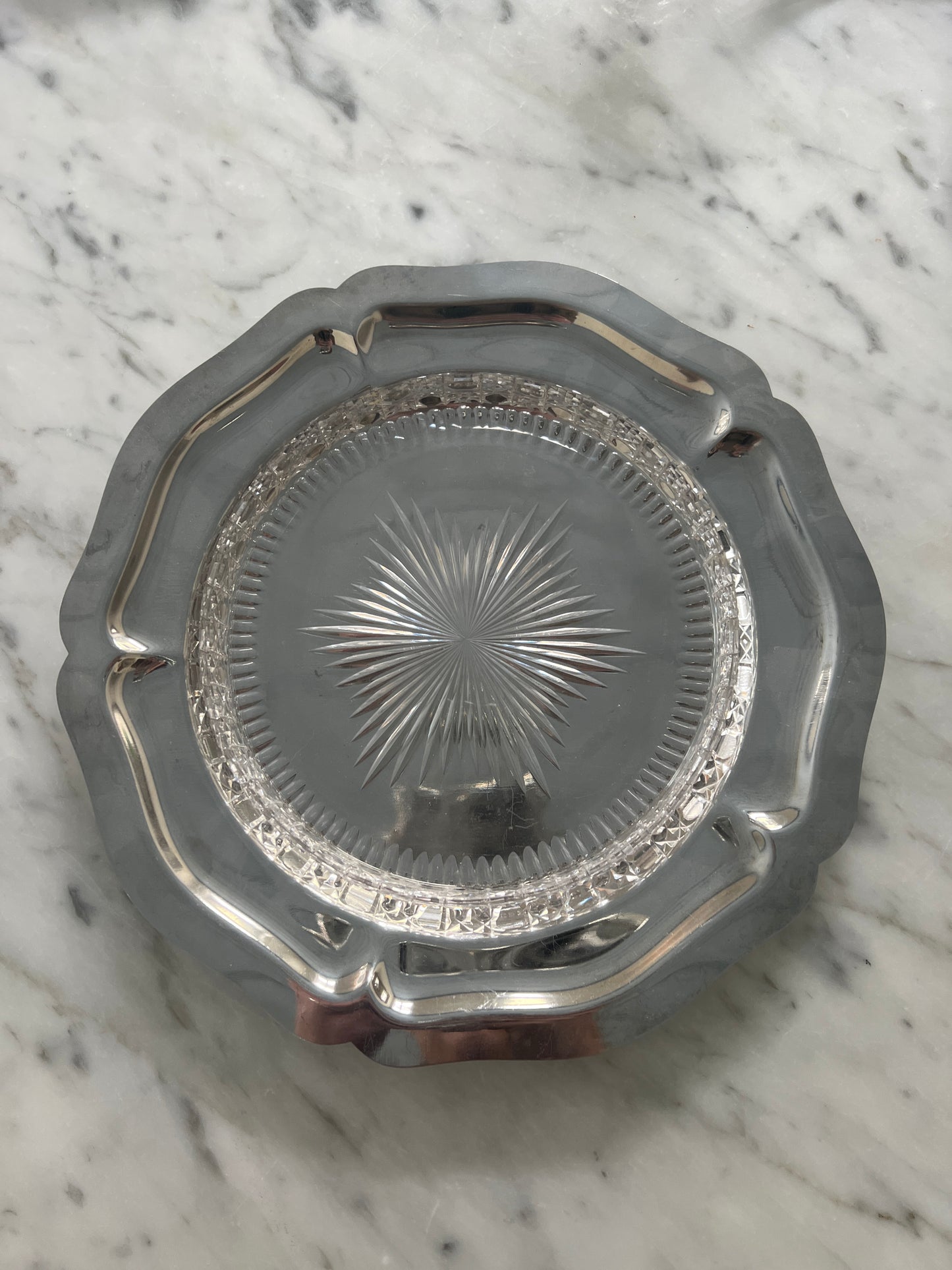 French Stainless Steel Tray with Glass Dish