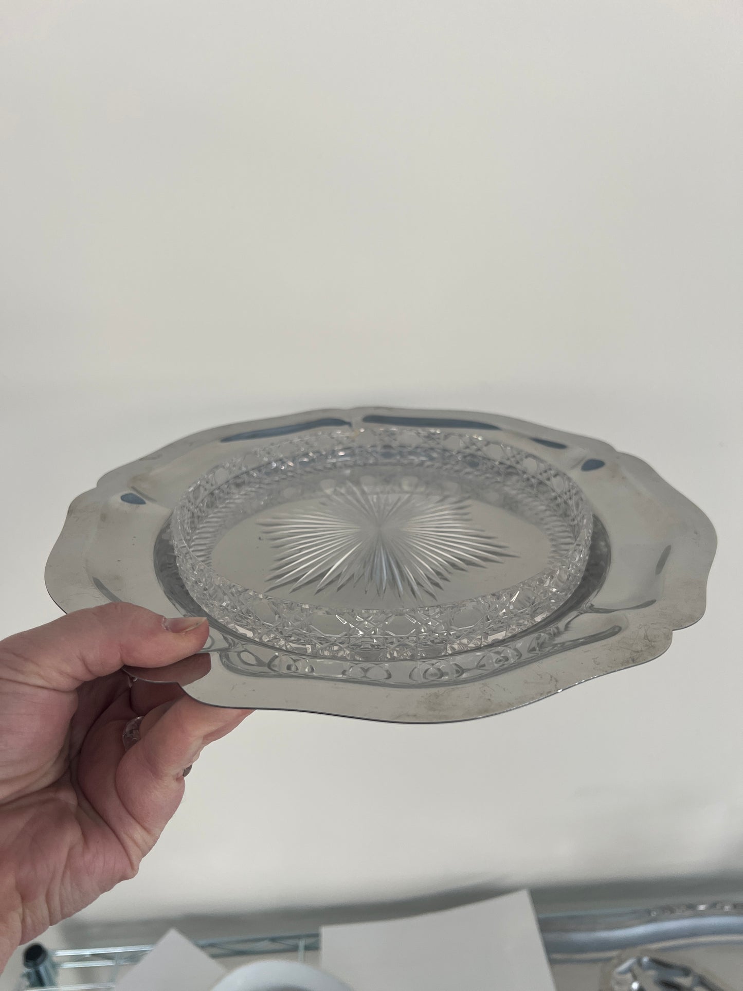 French Stainless Steel Tray with Glass Dish