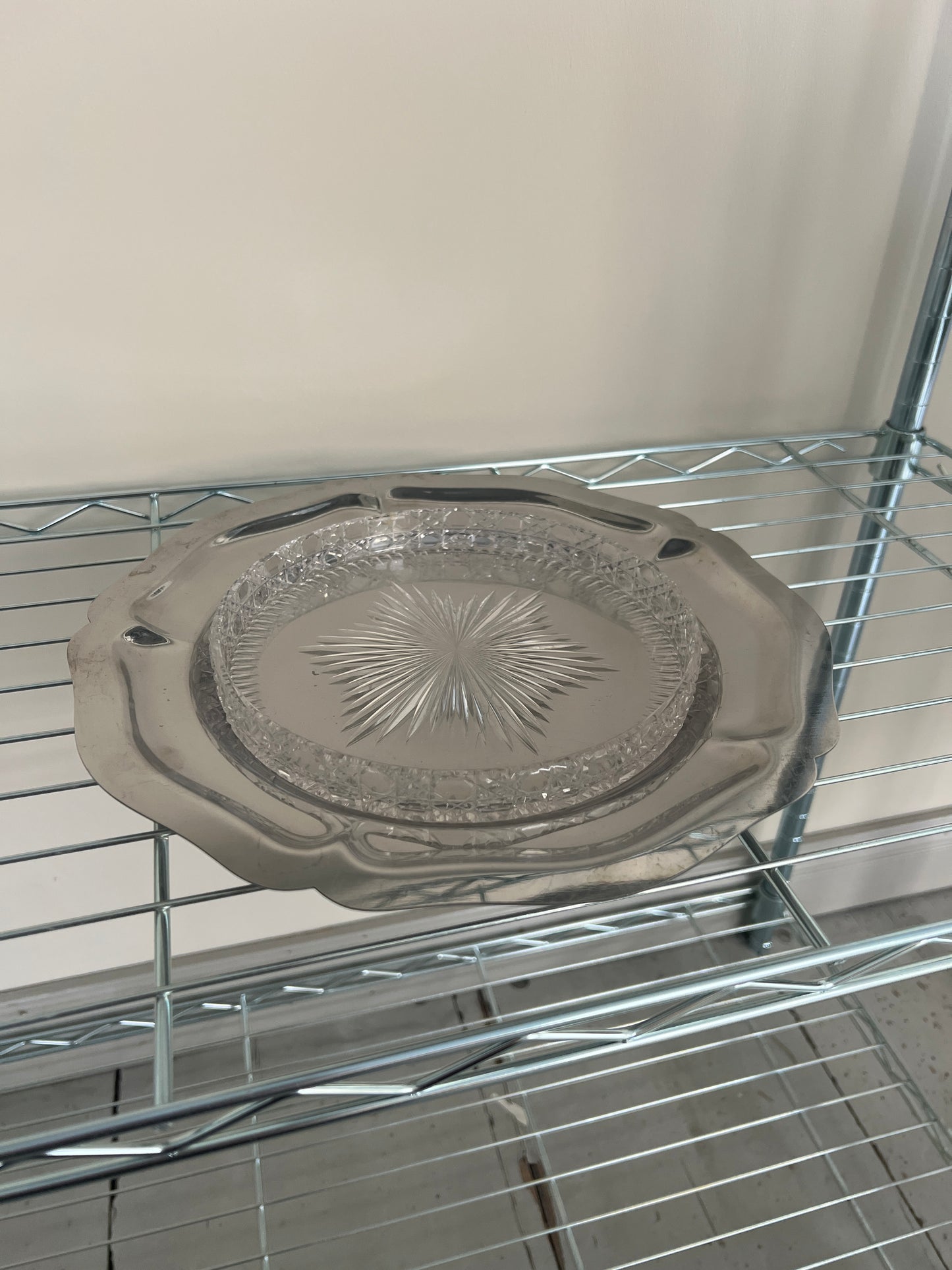 French Stainless Steel Tray with Glass Dish