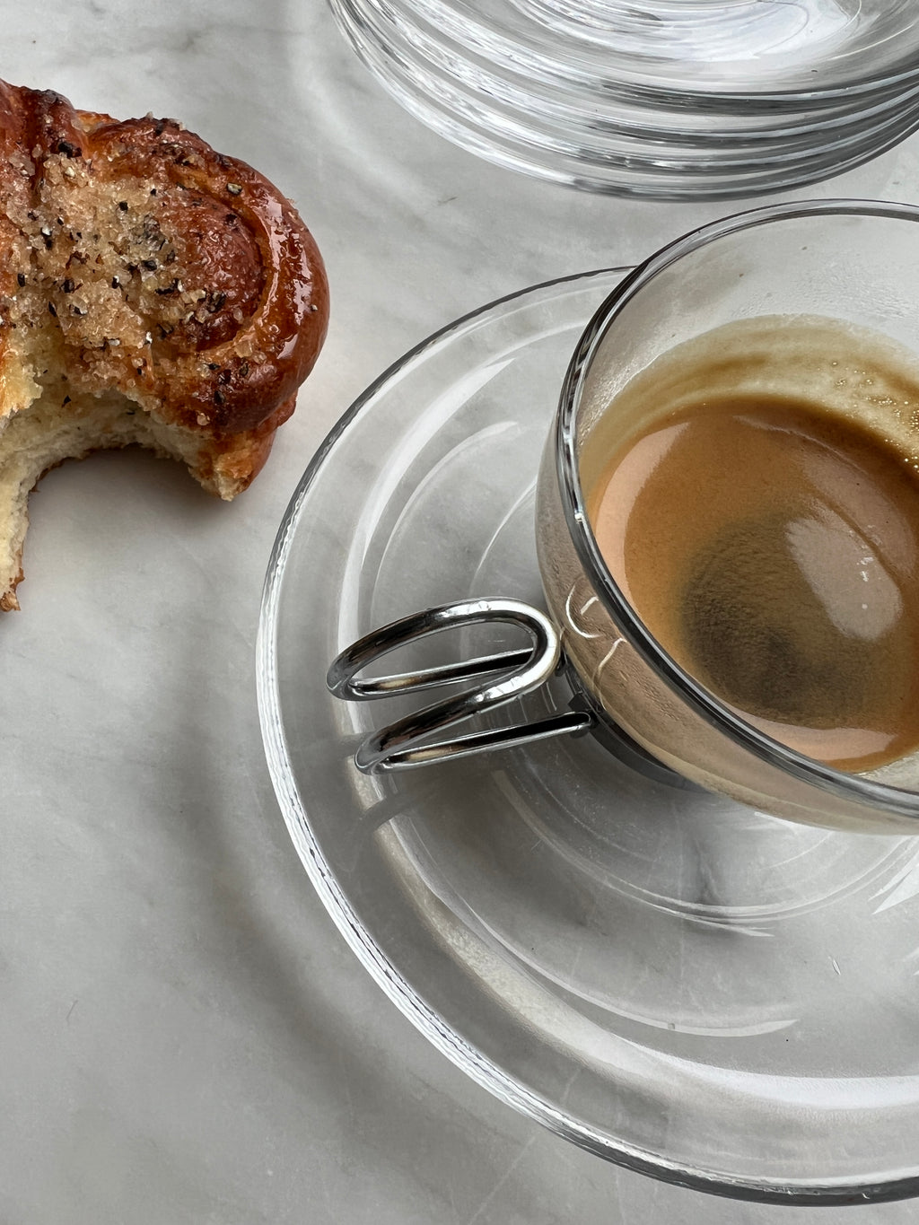 Italian Espresso Cup And Finnish Glass Plate Set