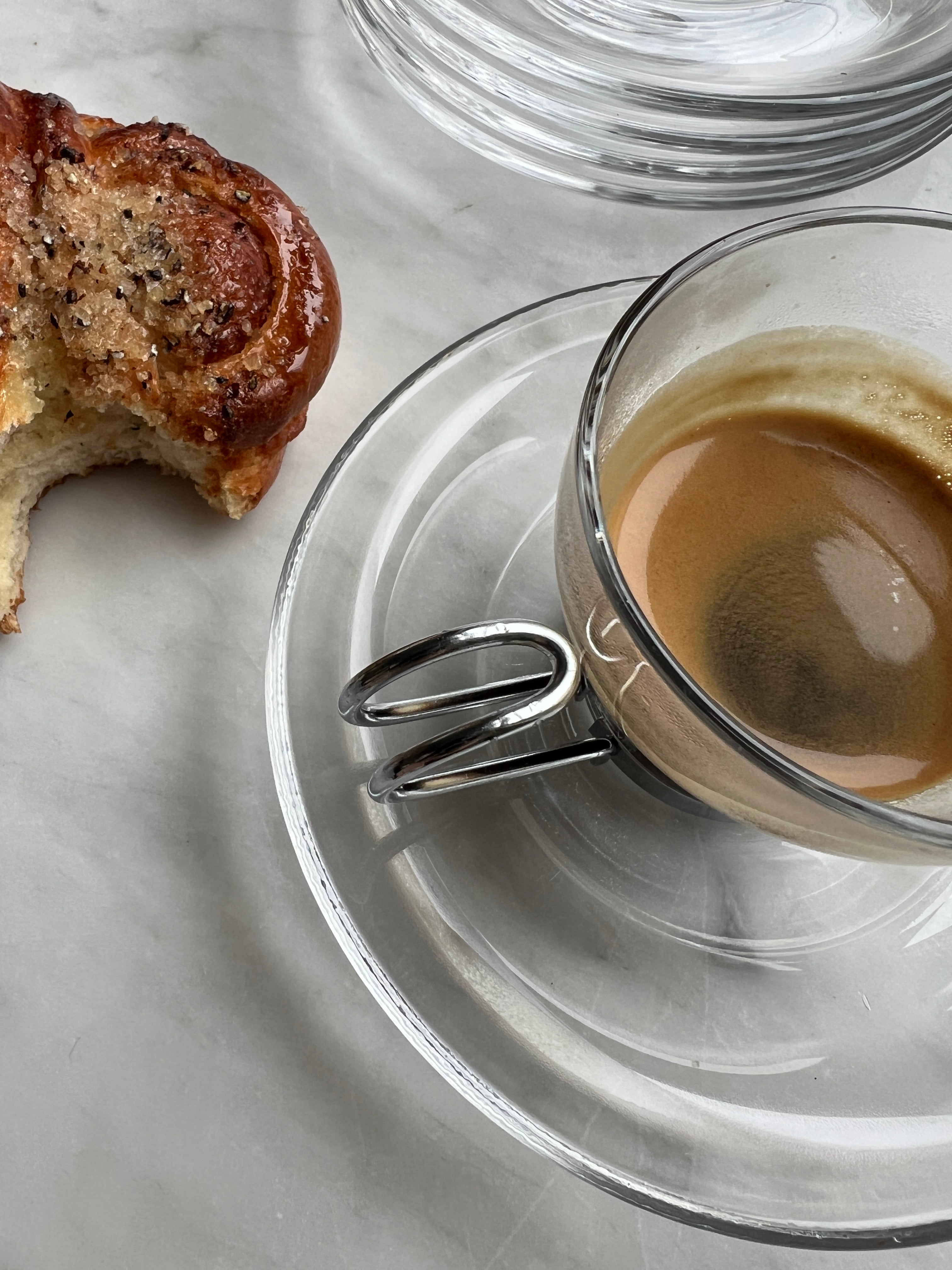 Italian Espresso Cup And Finnish Glass Plate Set