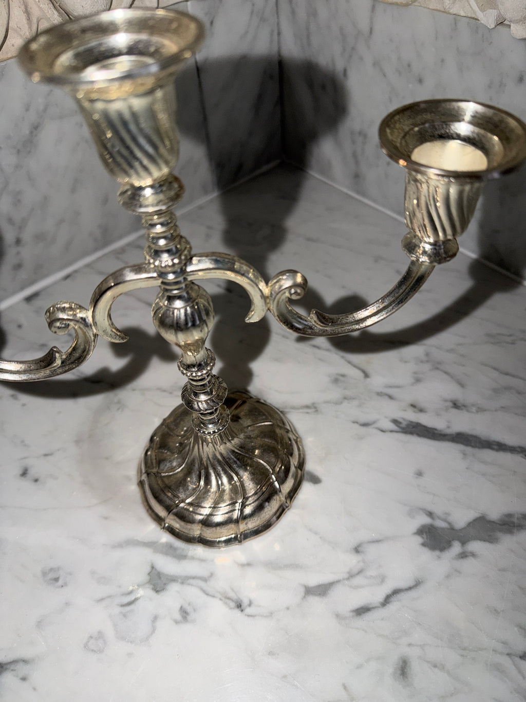 Silver plated vintage candelabra