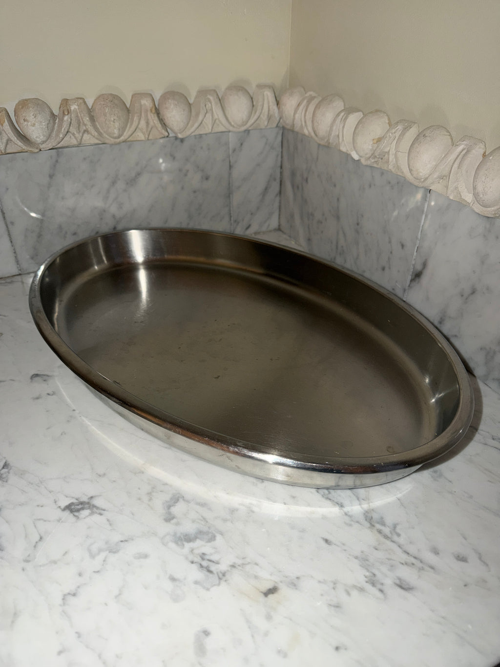 Vintage tray in stainless steel