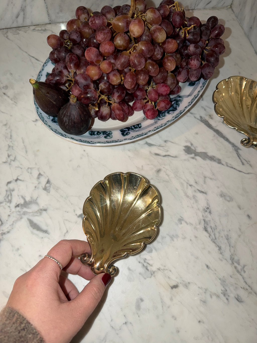 A Vintage Gold-plated shell dish