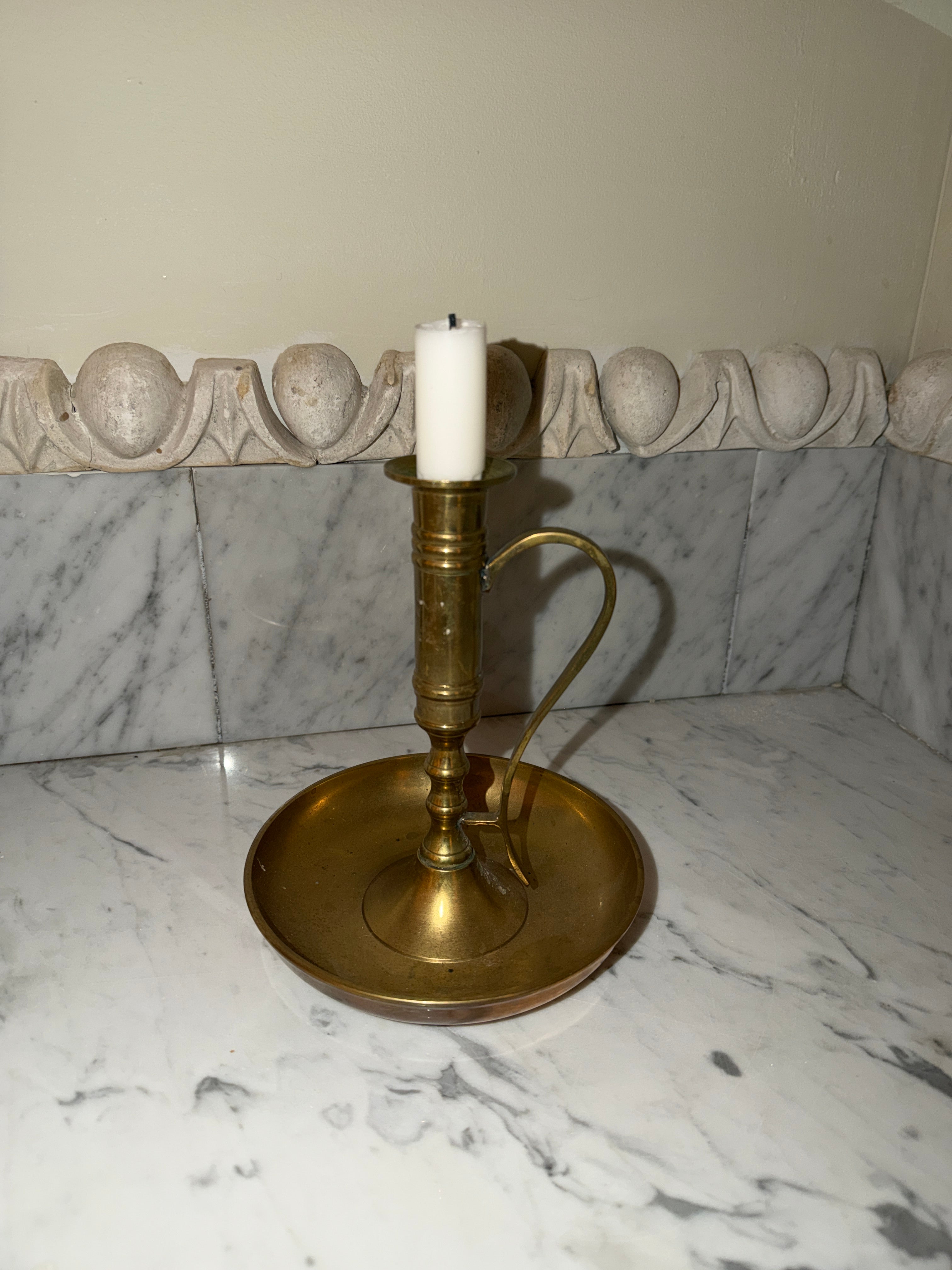 Solid brass candlestick