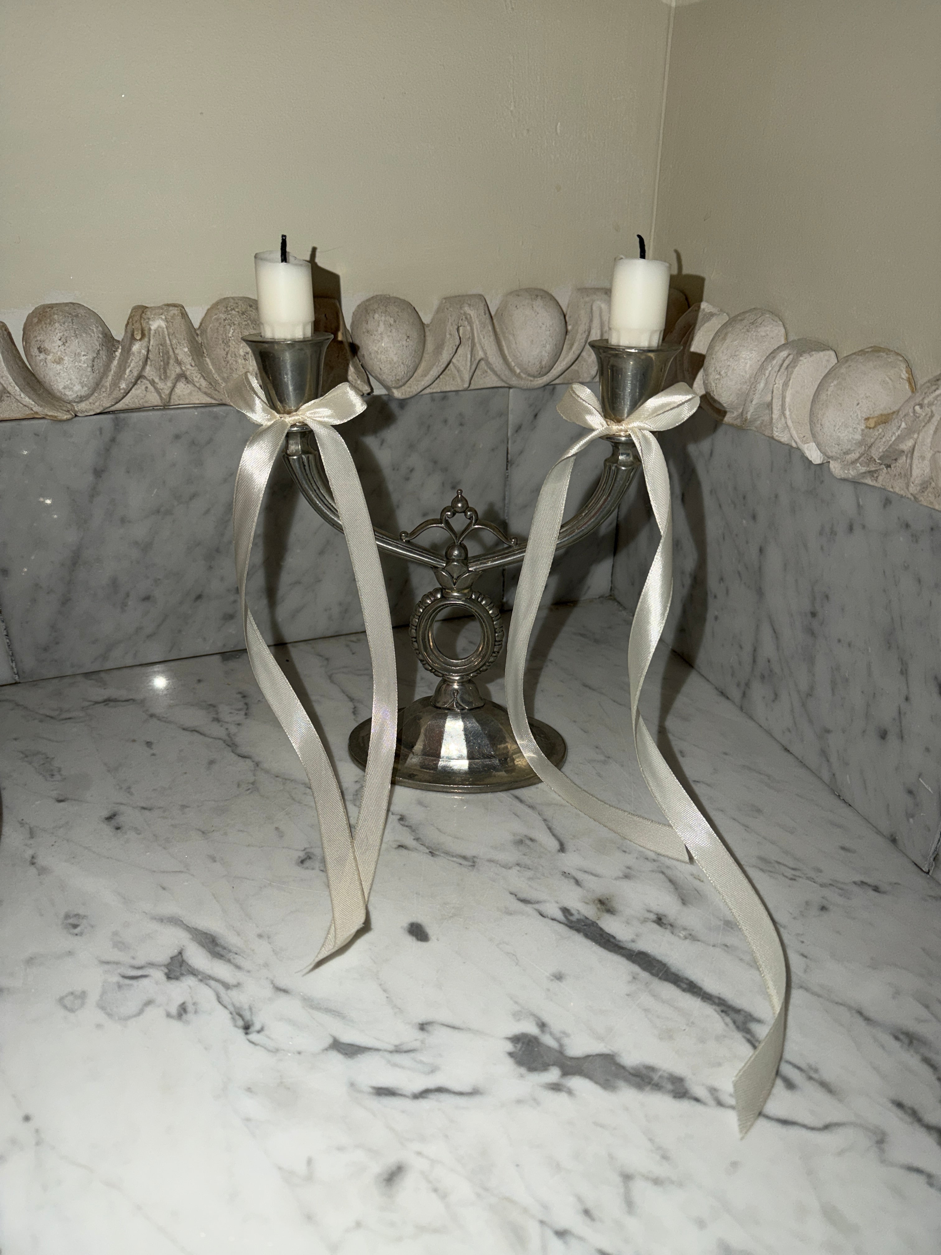 Pewter candlestick