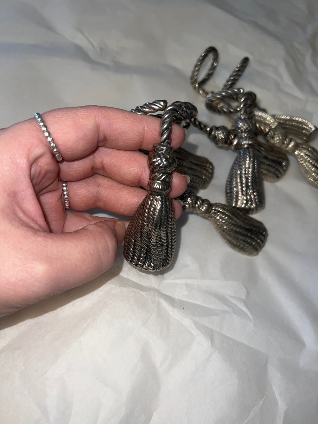 French Vintage Tassel Napkin Rings