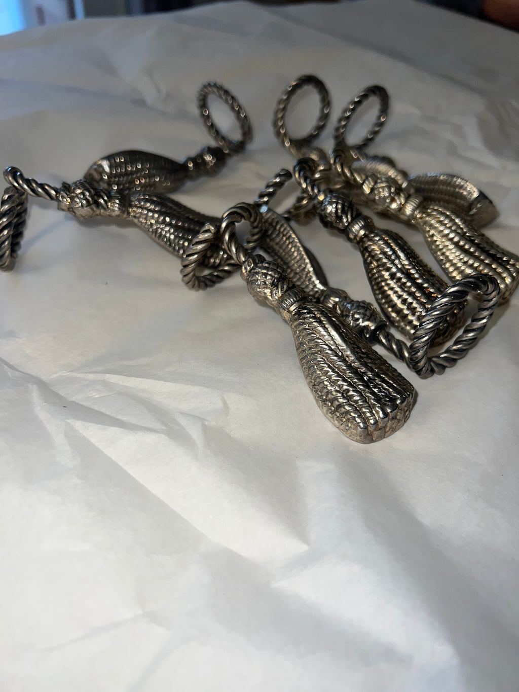 French Vintage Tassel Napkin Rings