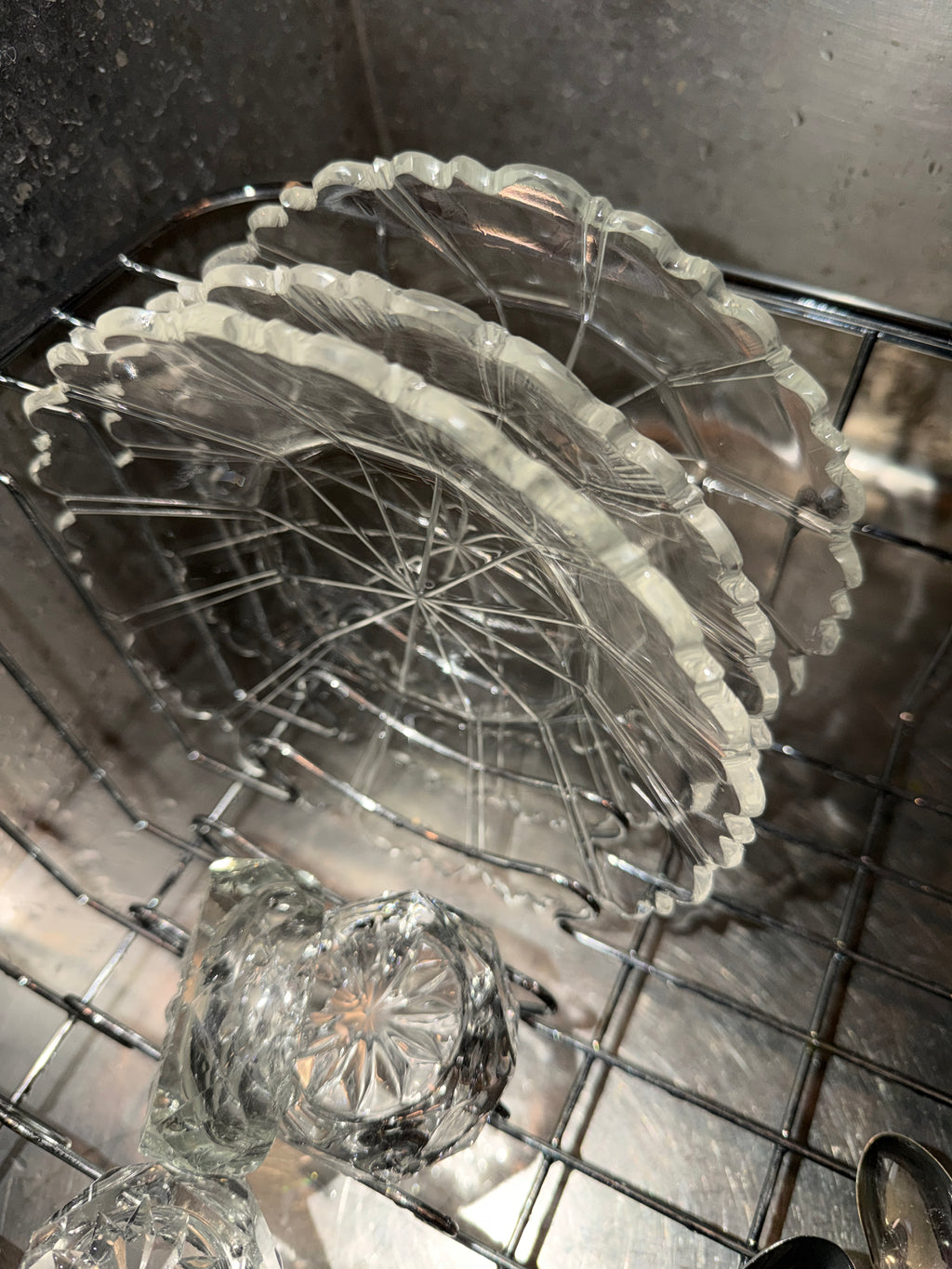 Antique glass plate