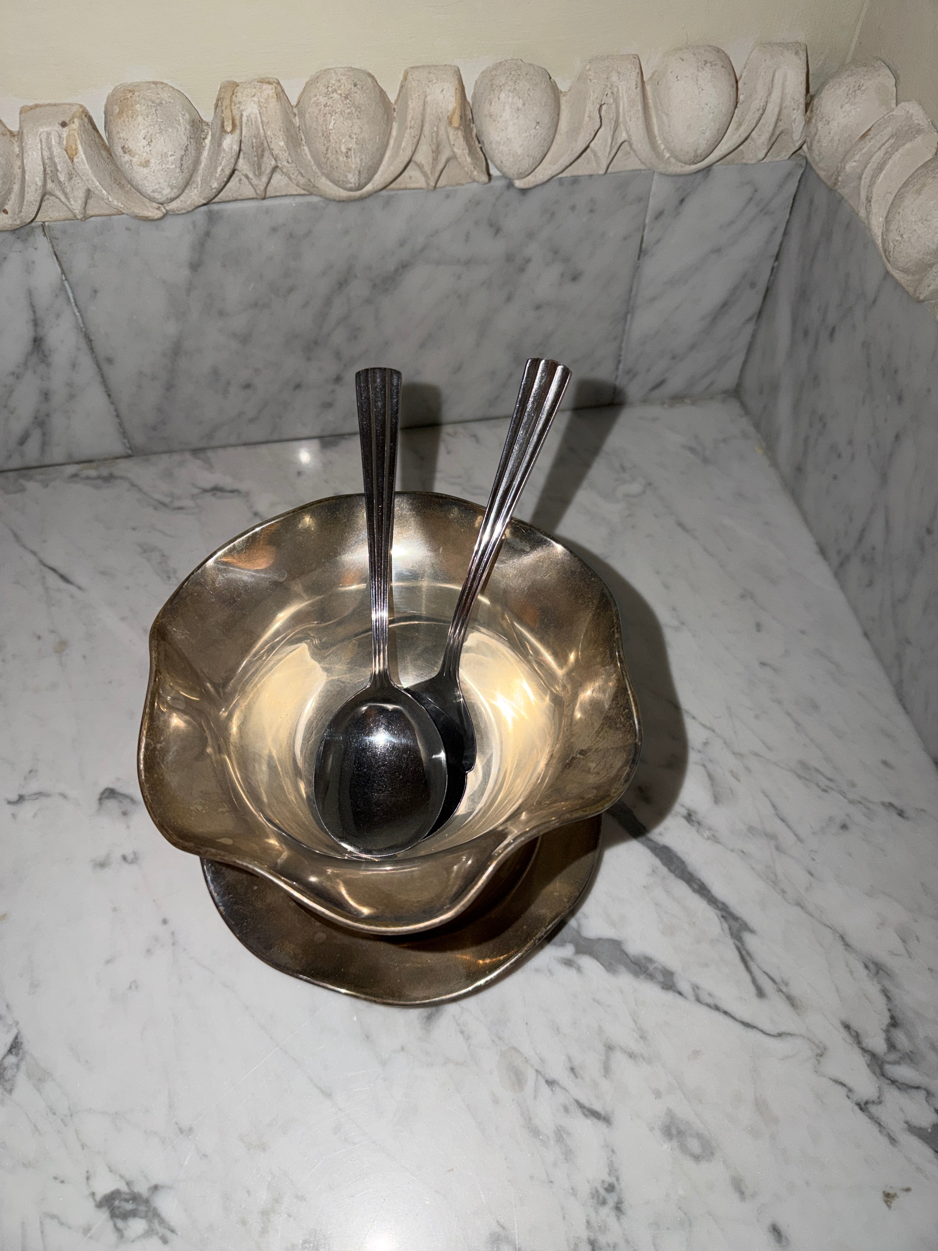 The Christmas table set