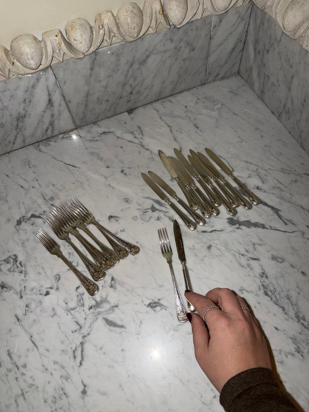 11+11 starter or fruit cutlery in new silver