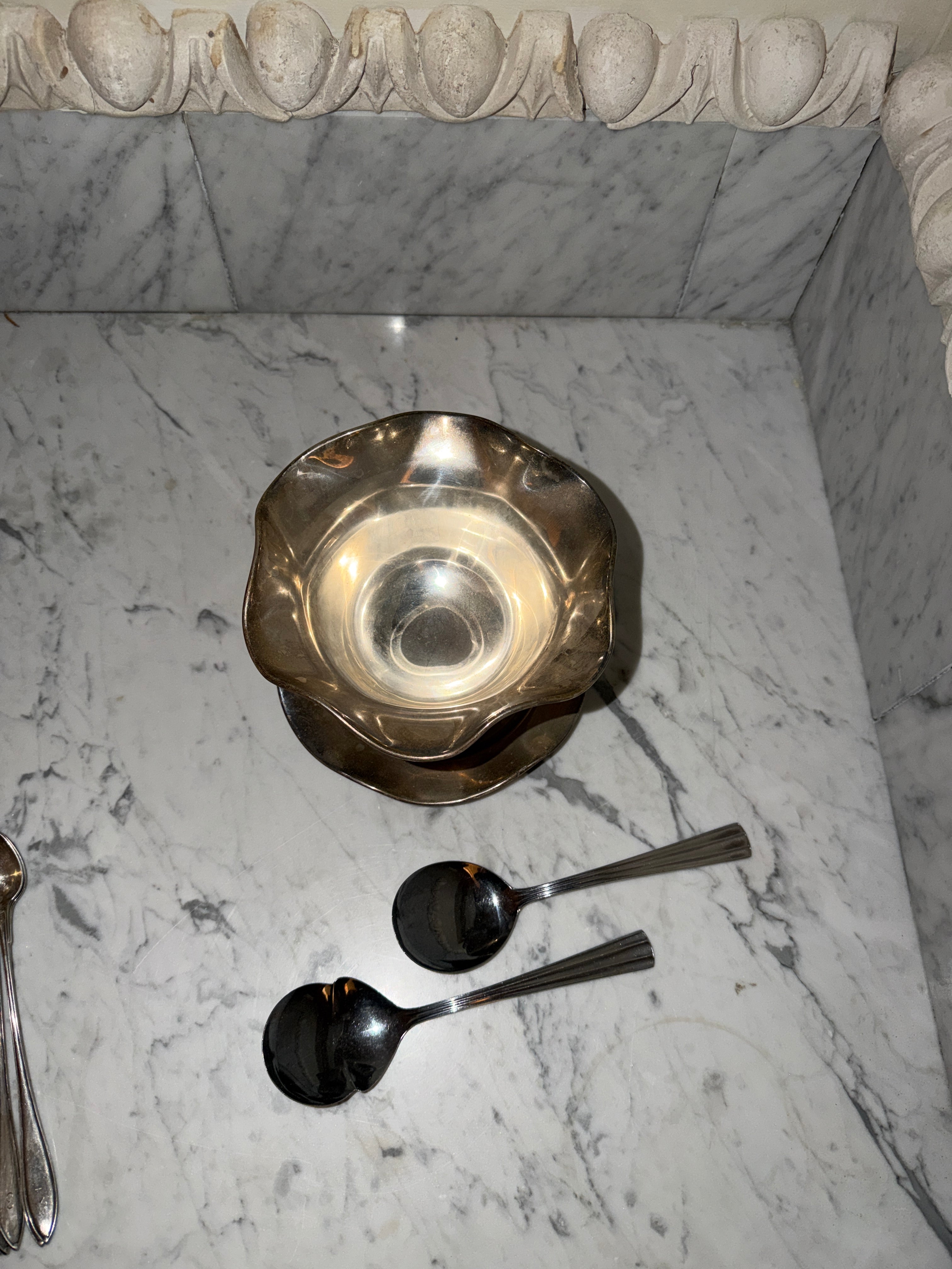 The Christmas table set