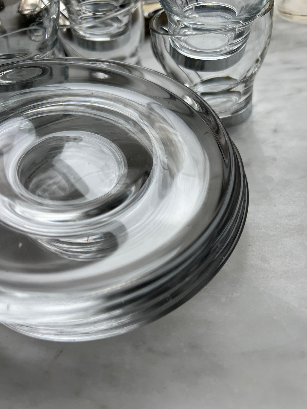 Italian Espresso Cup And Finnish Glass Plate Set