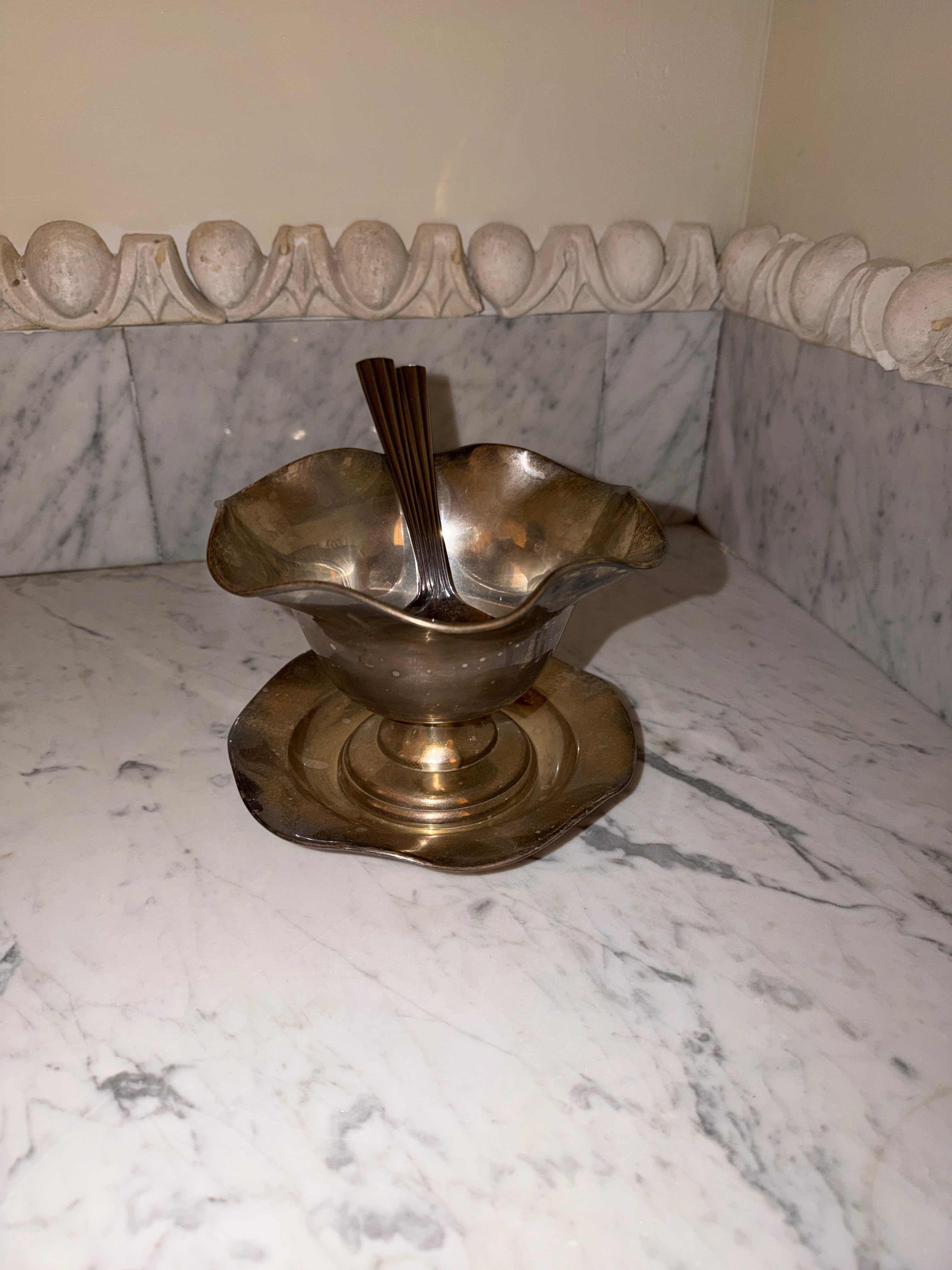 The Christmas table set