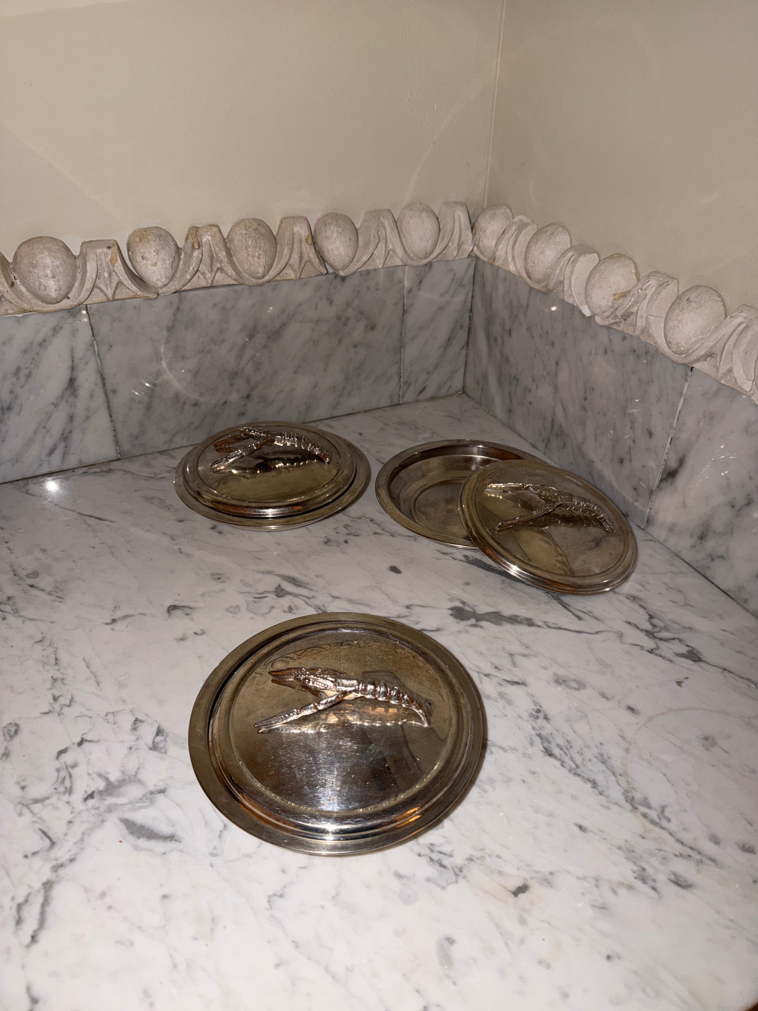 Crayfish serving dish in new silver