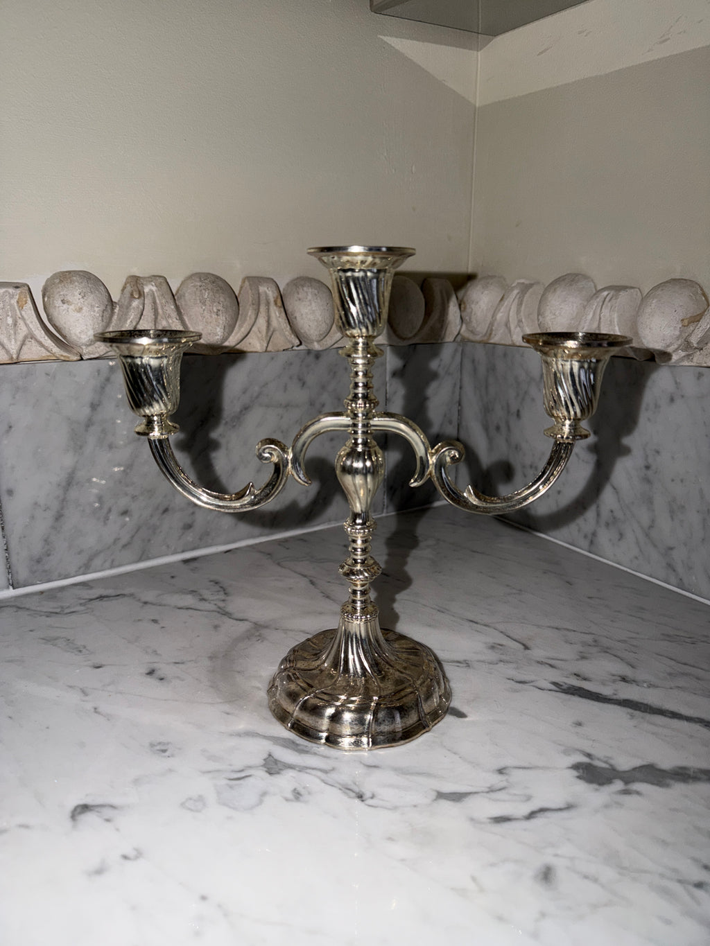 Silver plated vintage candelabra