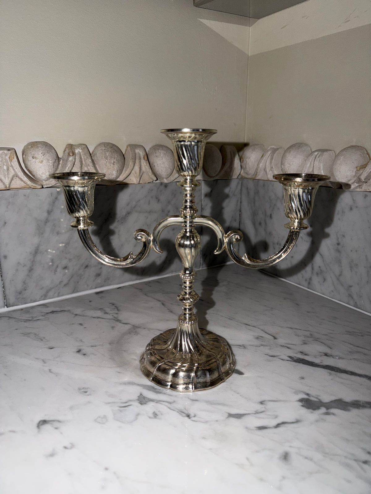 Silver plated vintage candelabra