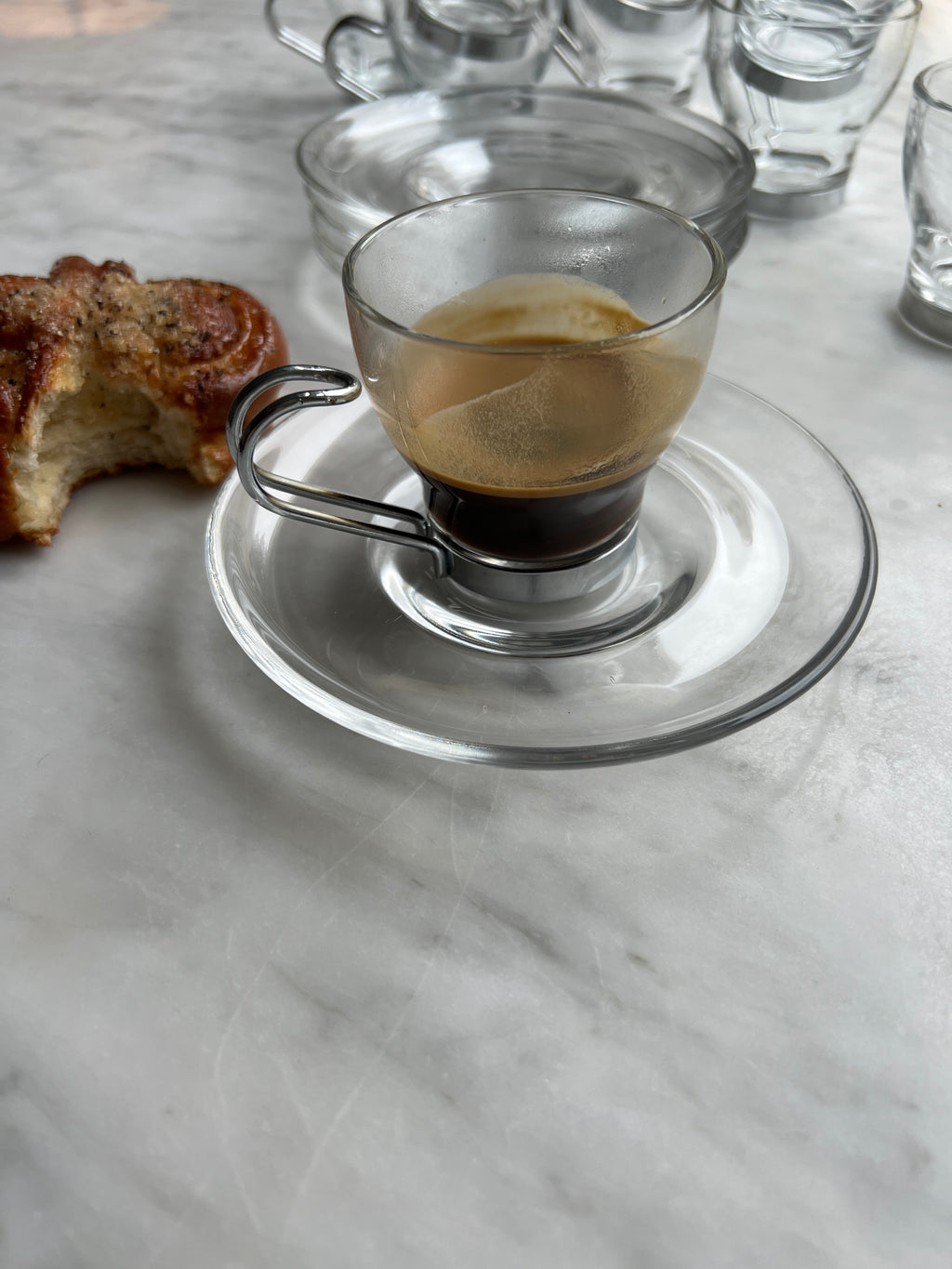 Italian Espresso Cup And Finnish Glass Plate Set