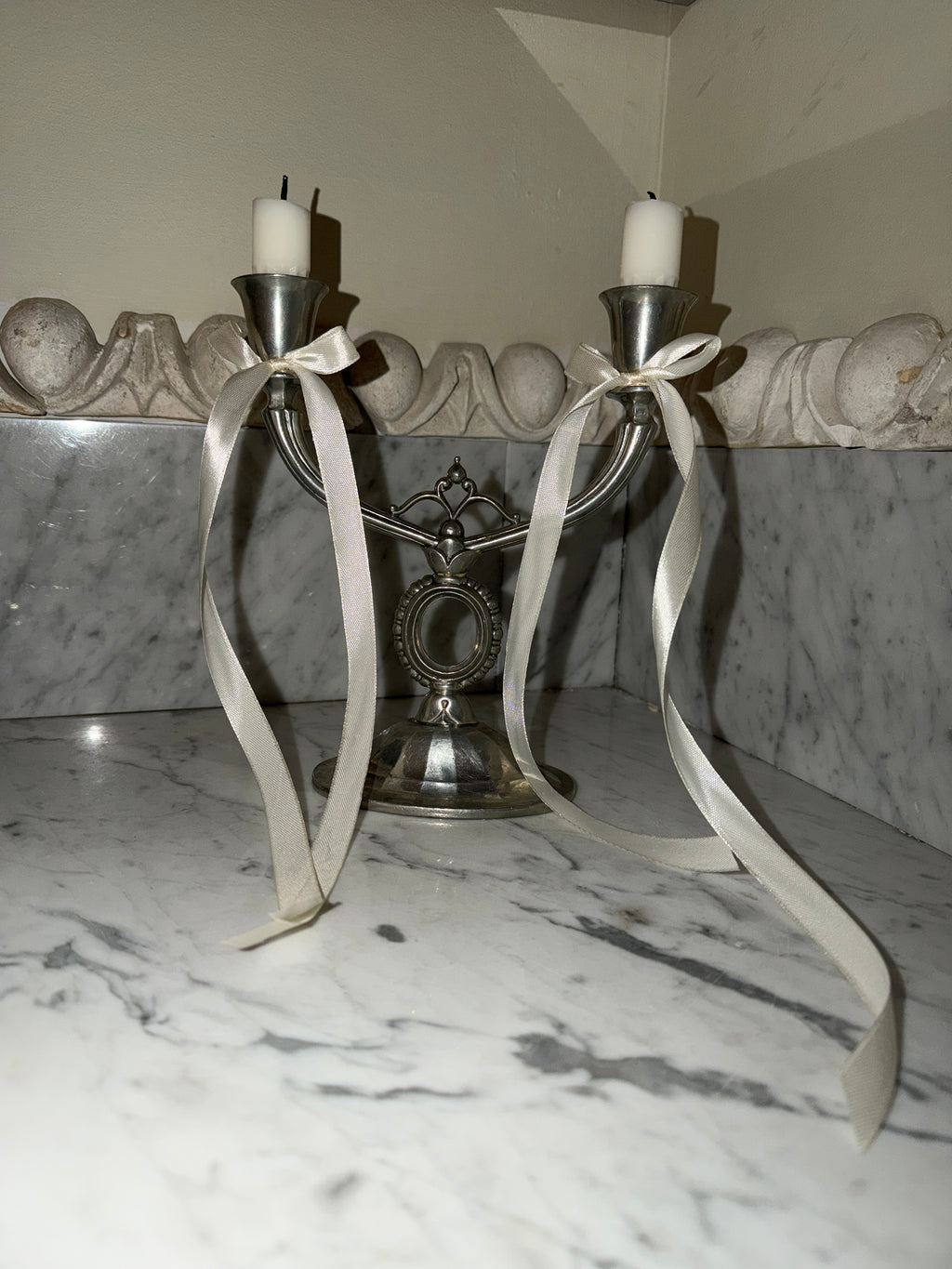 Pewter candlestick