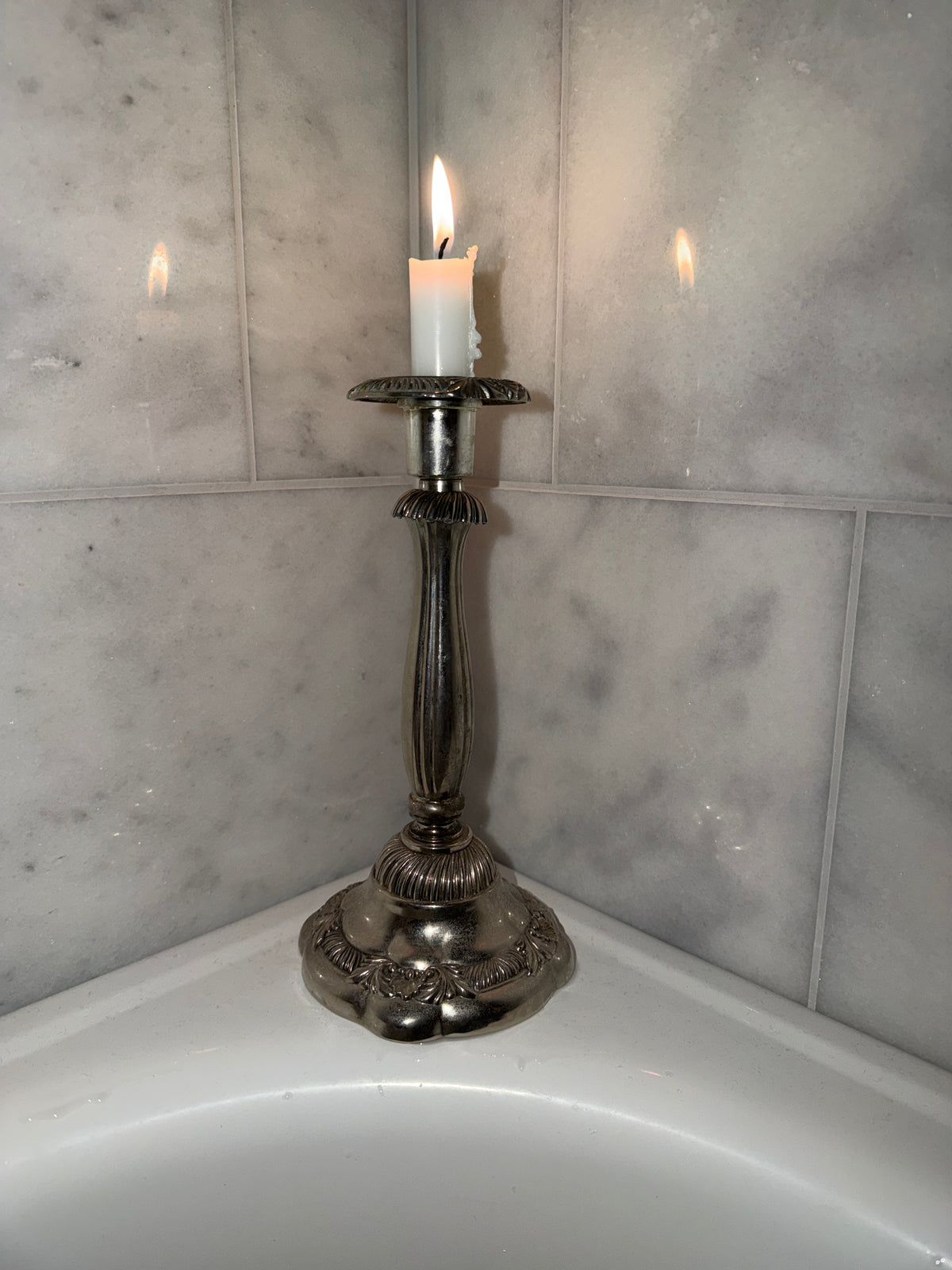 Vintage silver-plated candlestick