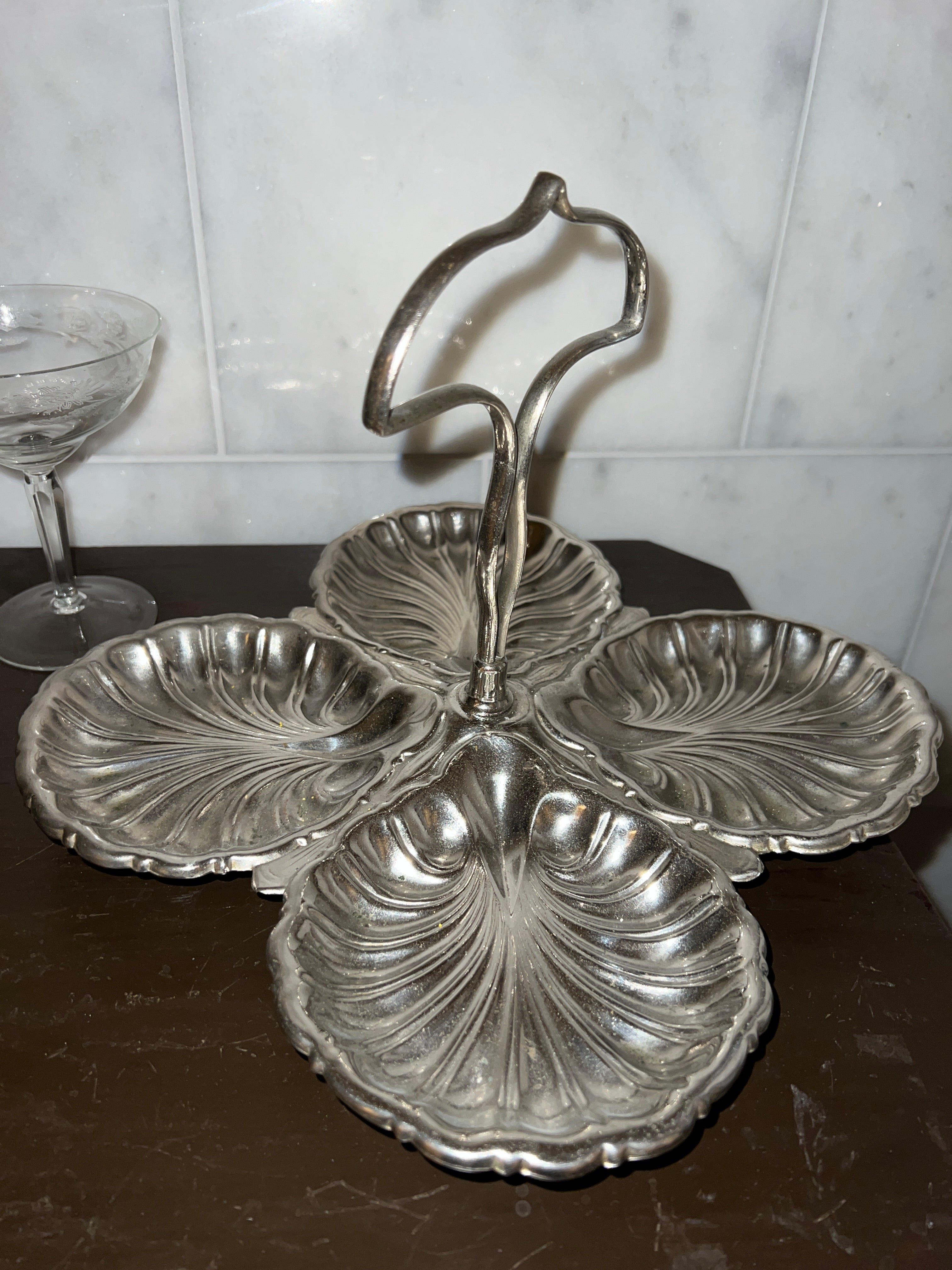 Vintage Silver-Plated Shell Dish