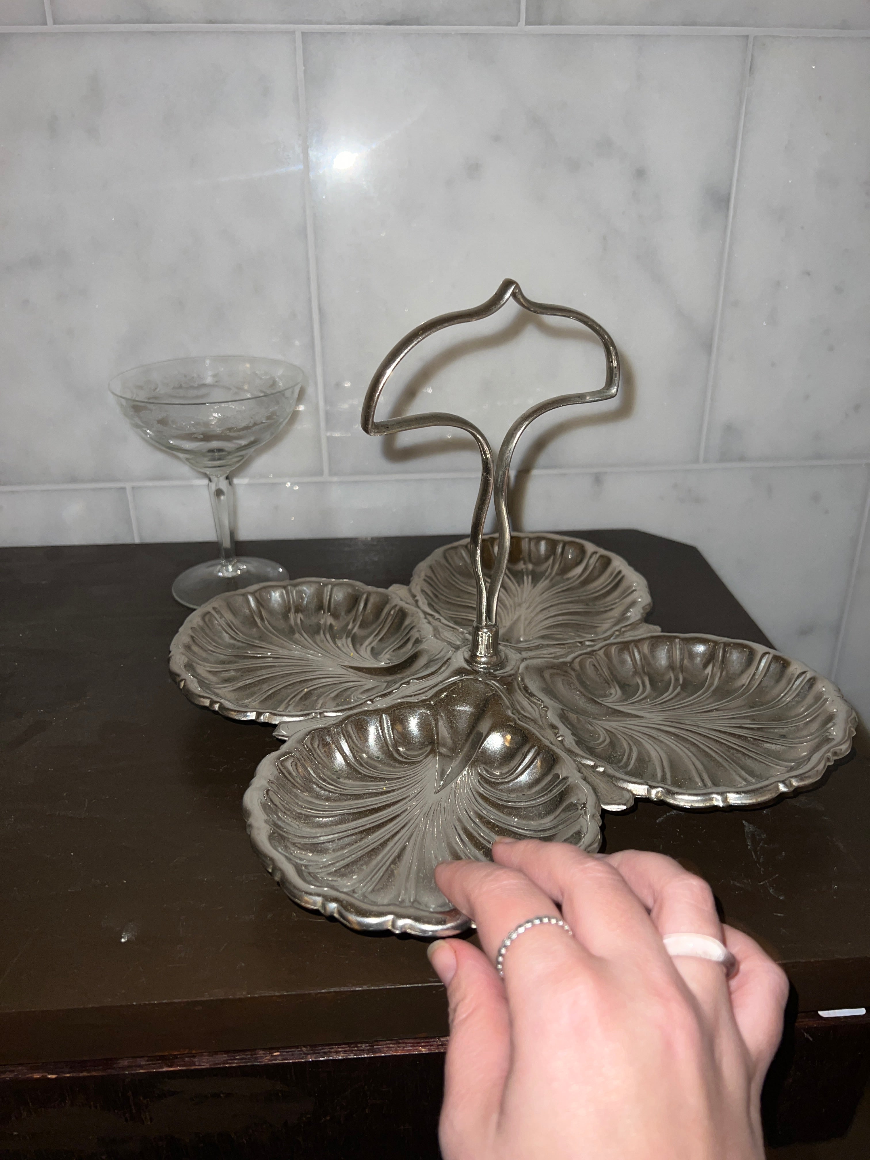 Vintage Silver-Plated Shell Dish
