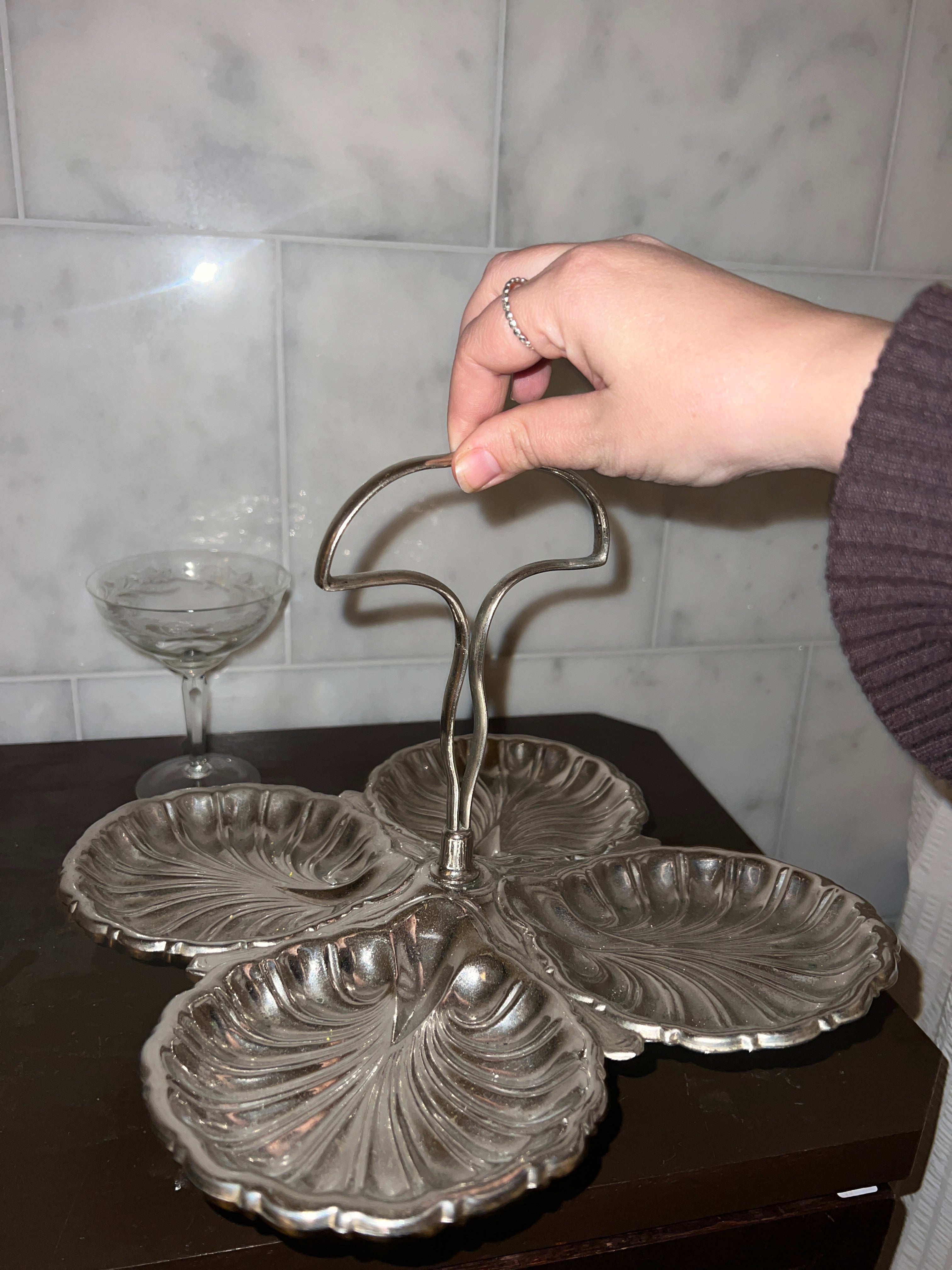 Vintage Silver-Plated Shell Dish
