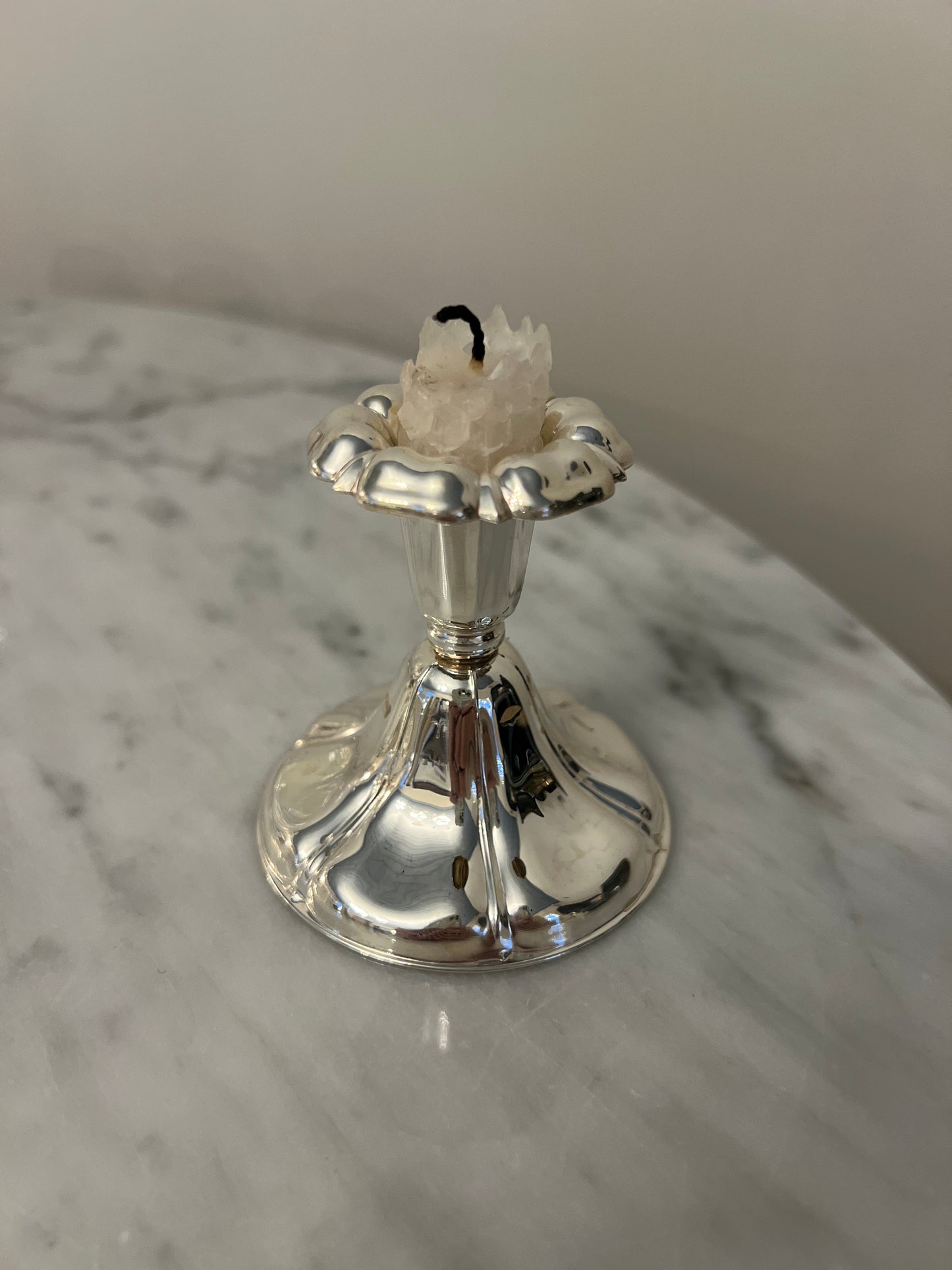 A Beautiful Candlestick In Silver