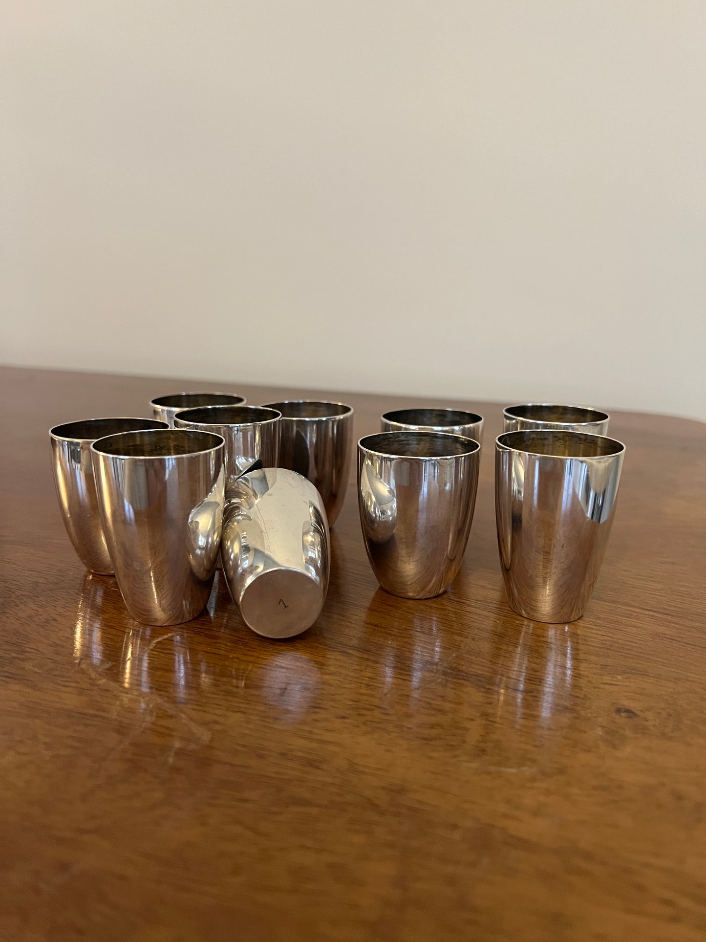 Silver Plated Shot Glasses A Set Of 10