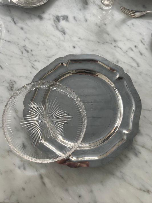 French Stainless Steel Tray with Glass Dish