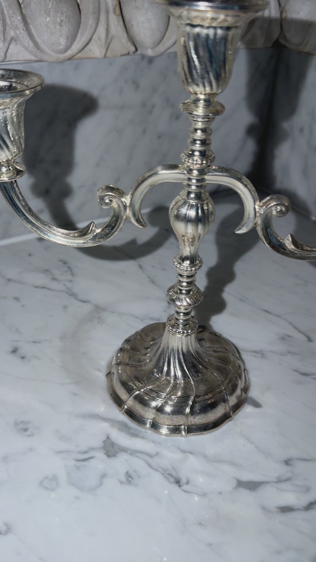 Silver plated vintage candelabra